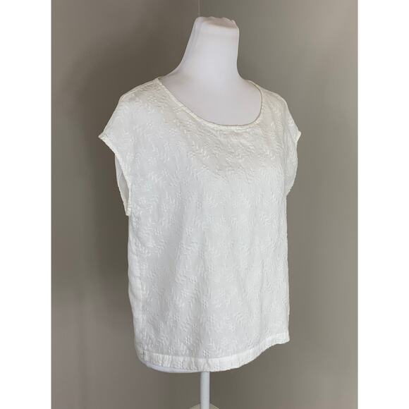 Cynthia Rowley White Linen Blouse Coastal Preppy Summer Vacation Resort Cruise - Picture 3 of 6